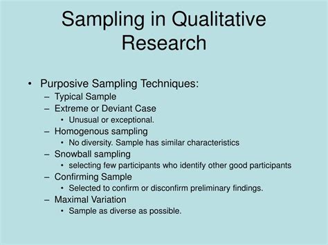 types of qualitative sampling methods